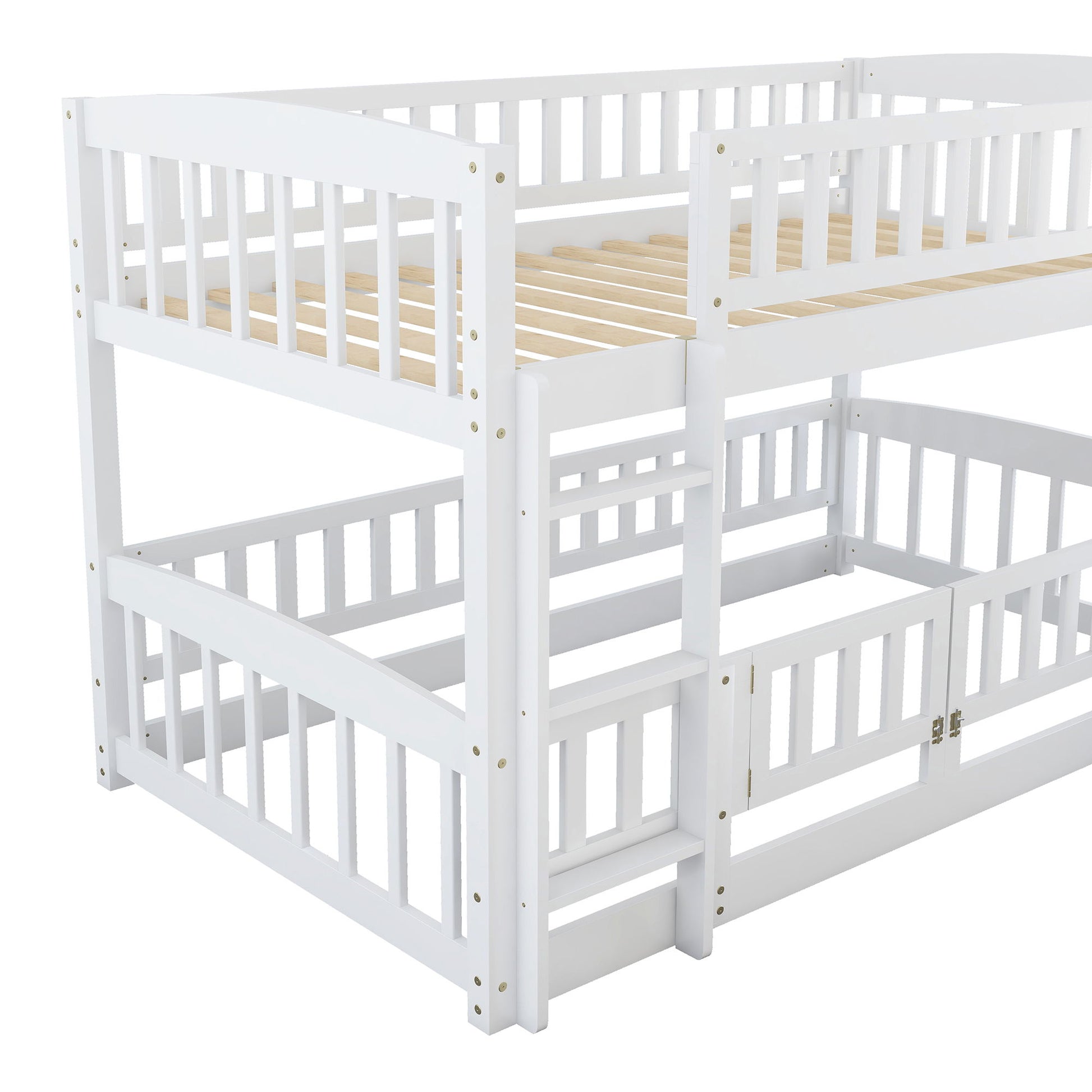 Low Bunk Bed With Slide, Fence And Ladder - The Sleep Loft - Online Mattress Showroom NYC