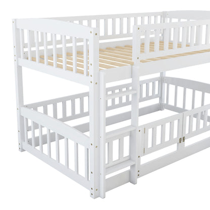 Low Bunk Bed With Slide, Fence And Ladder - The Sleep Loft - Online Mattress Showroom NYC