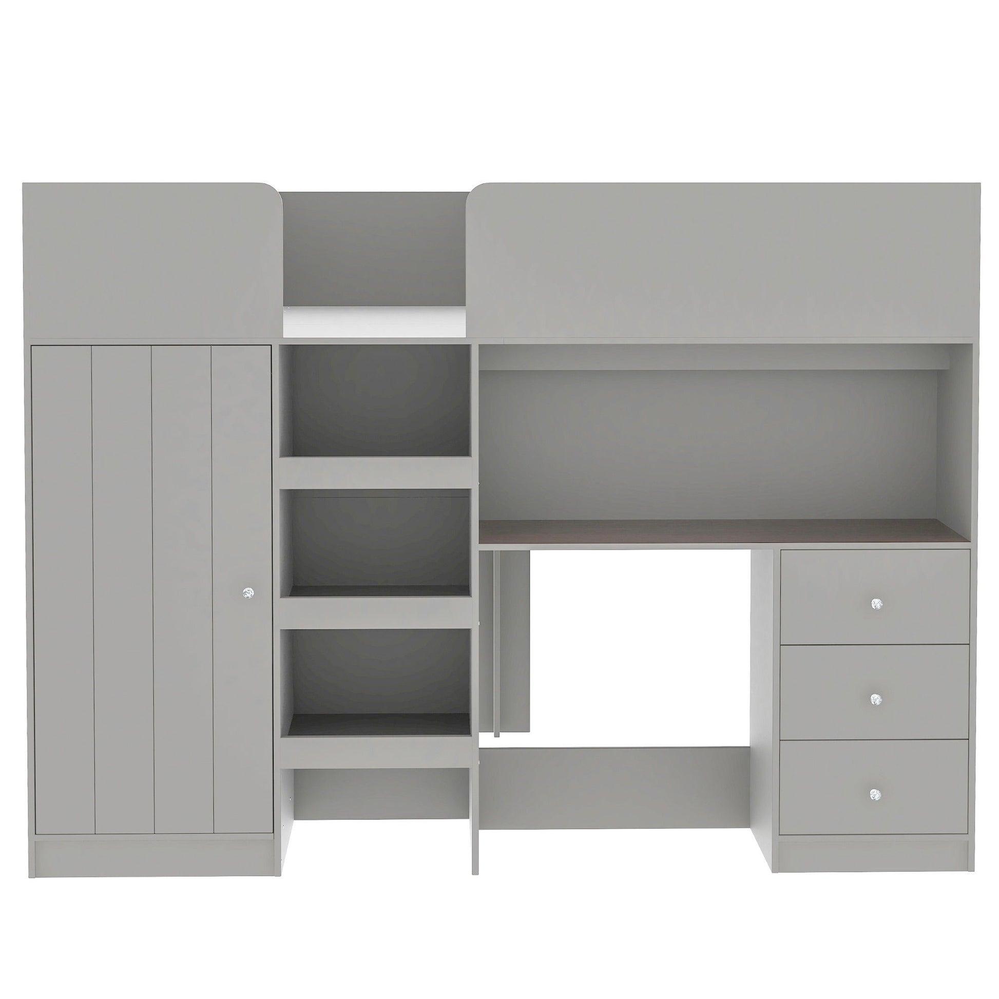 Loft Bed With Built In Wardrobe, Desk, Shelves, And Drawers - The Sleep Loft - Online Mattress Showroom NYC