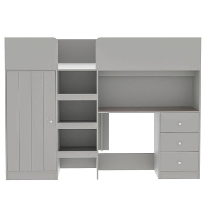 Loft Bed With Built In Wardrobe, Desk, Shelves, And Drawers - The Sleep Loft - Online Mattress Showroom NYC