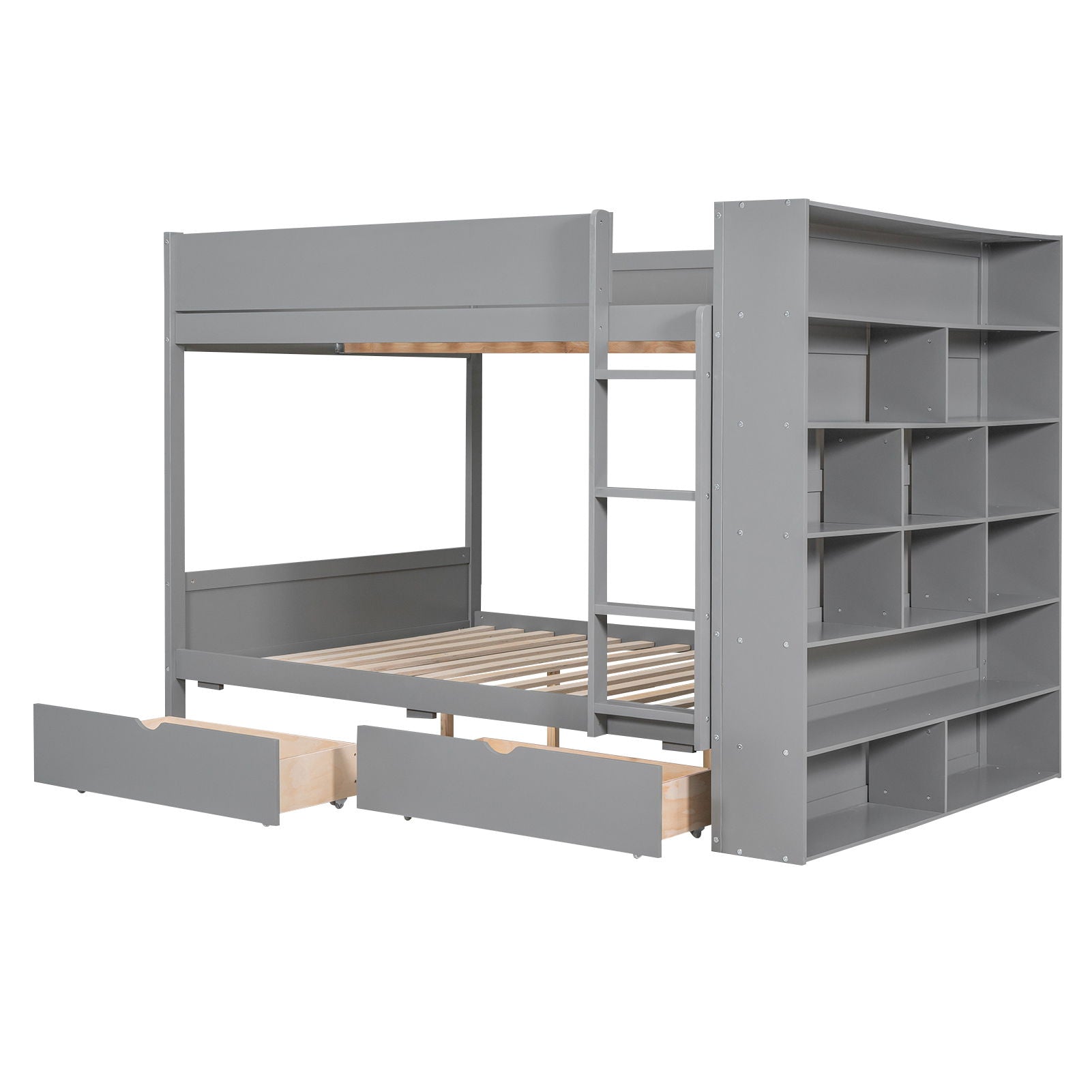 Bunk Bed With 2 Drawers And Multi Layer Cabinet - The Sleep Loft - Online Mattress Showroom NYC
