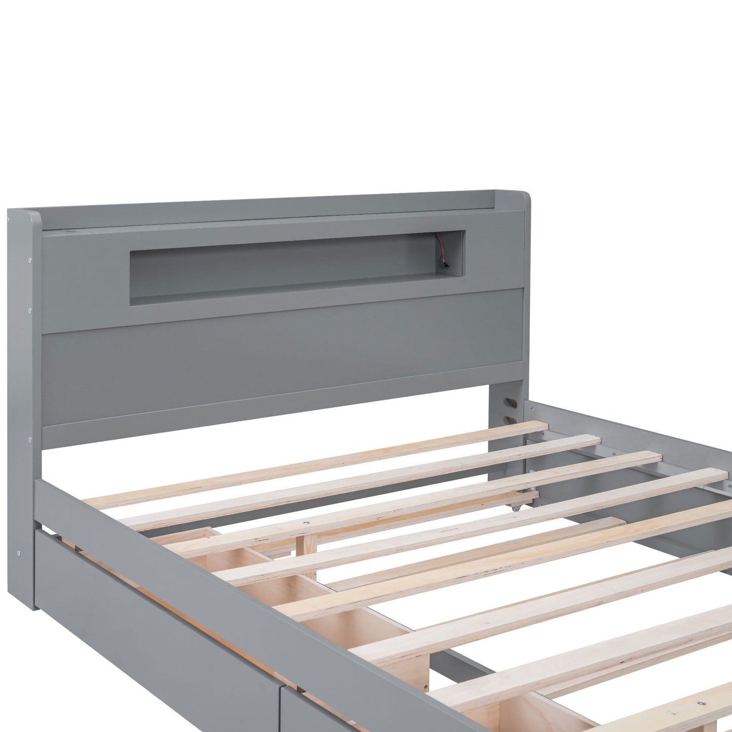 Storage Platform Bed With LED Lights, 2 Drawers And Trundle - The Sleep Loft - Online Mattress Showroom NYC