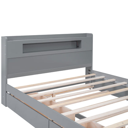 Storage Platform Bed With LED Lights, 2 Drawers And Trundle - The Sleep Loft - Online Mattress Showroom NYC