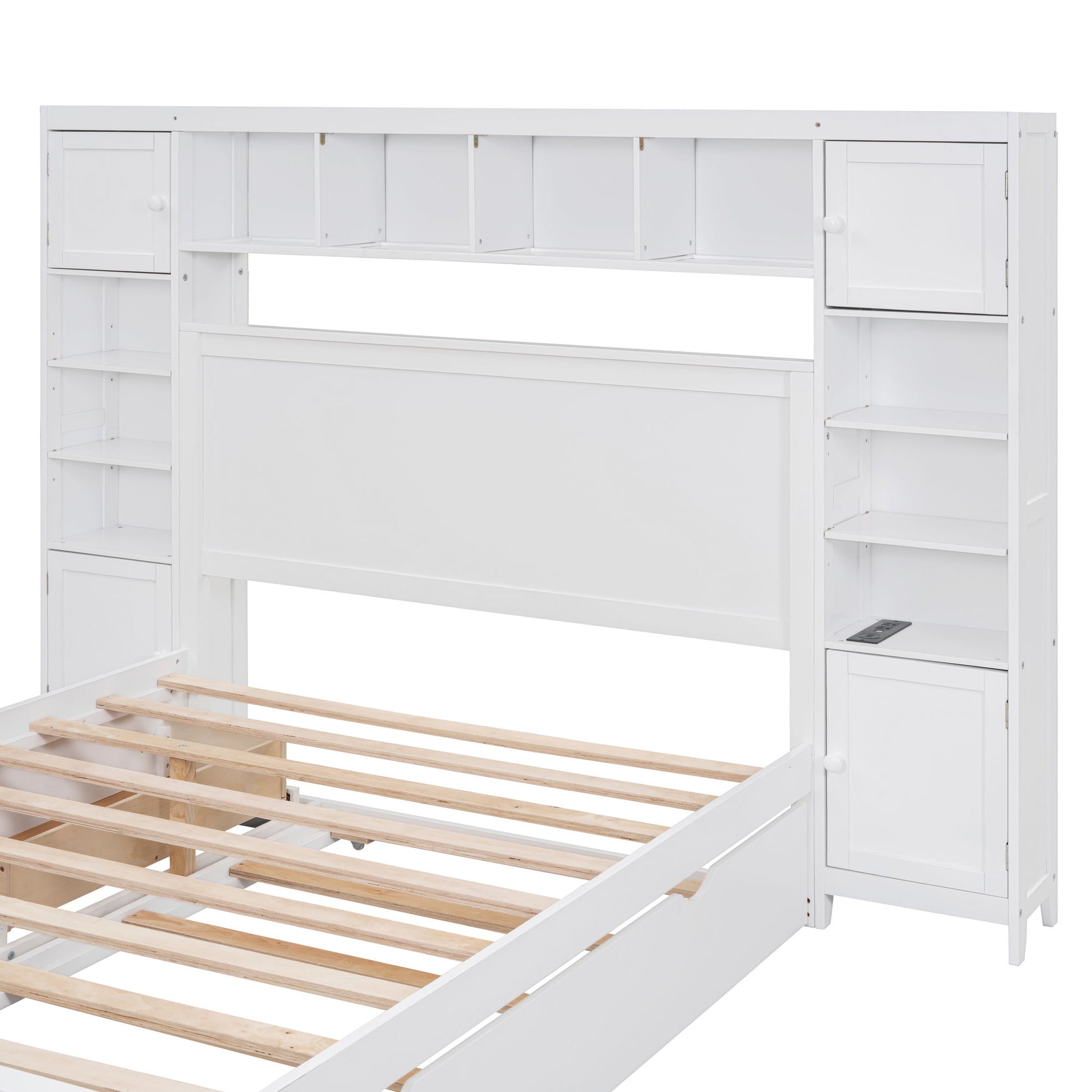 Bed With All In One Cabinet, Shelf And Sockets, Trundle - The Sleep Loft - Online Mattress Showroom NYC