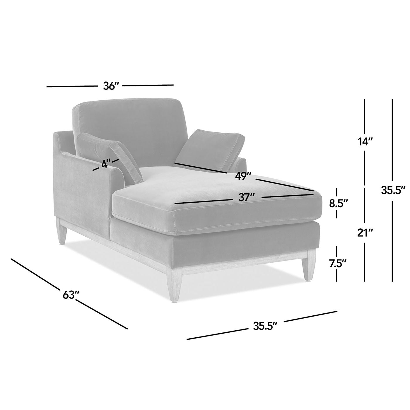 Pasadena - Modern Farmhouse Chaise Lounge Chair - Olive Green - The Sleep Loft - Online Mattress Showroom NYC