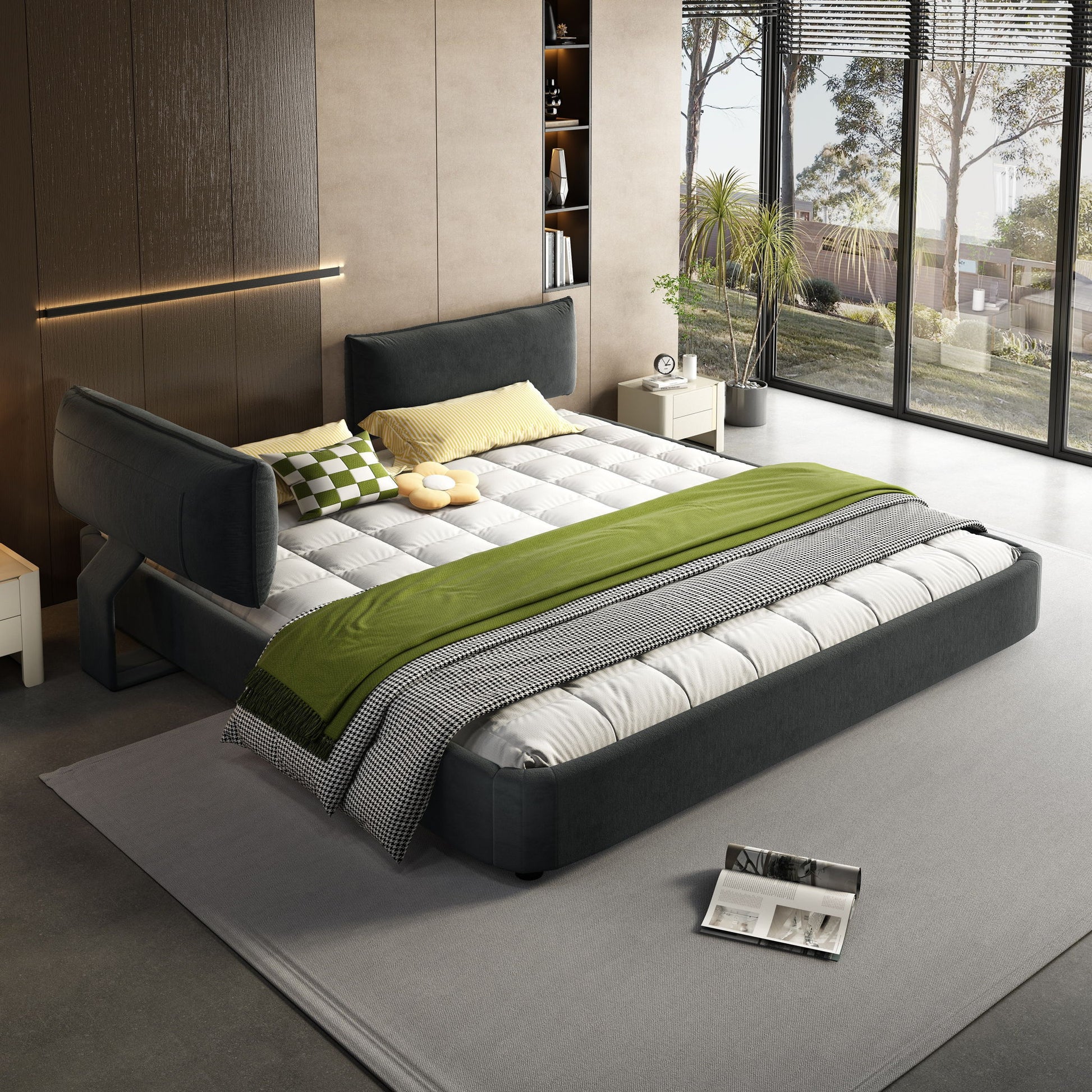 Cloud Bed Frame With Oversized Padded Movable Headboard - The Sleep Loft - Online Mattress Showroom NYC