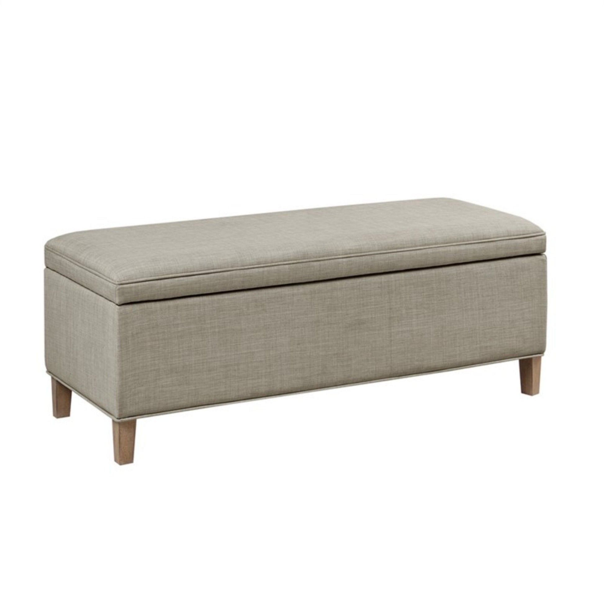 Caymus - Rectangular Soft Close Storage Bench - Light Gray - The Sleep Loft - Online Mattress Showroom NYC