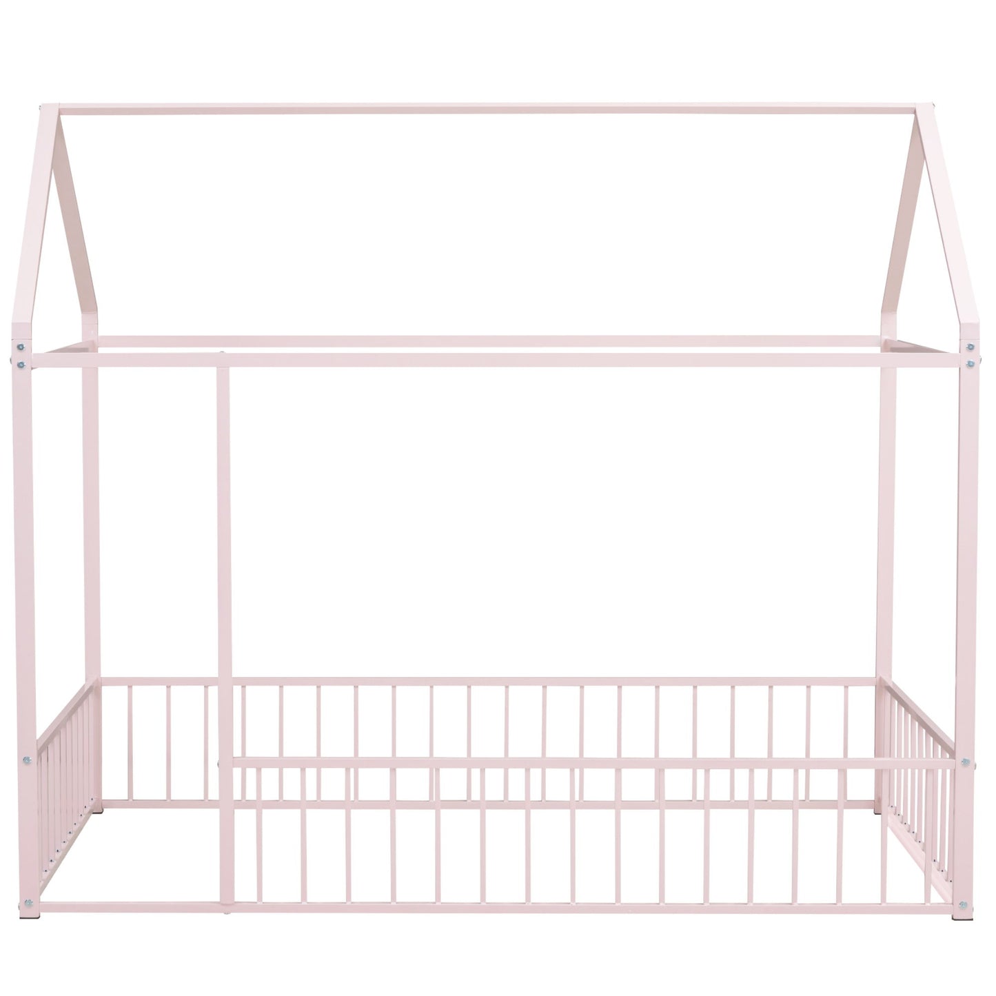 Metal Bed House Bed Frame With Fence - The Sleep Loft - Online Mattress Showroom NYC