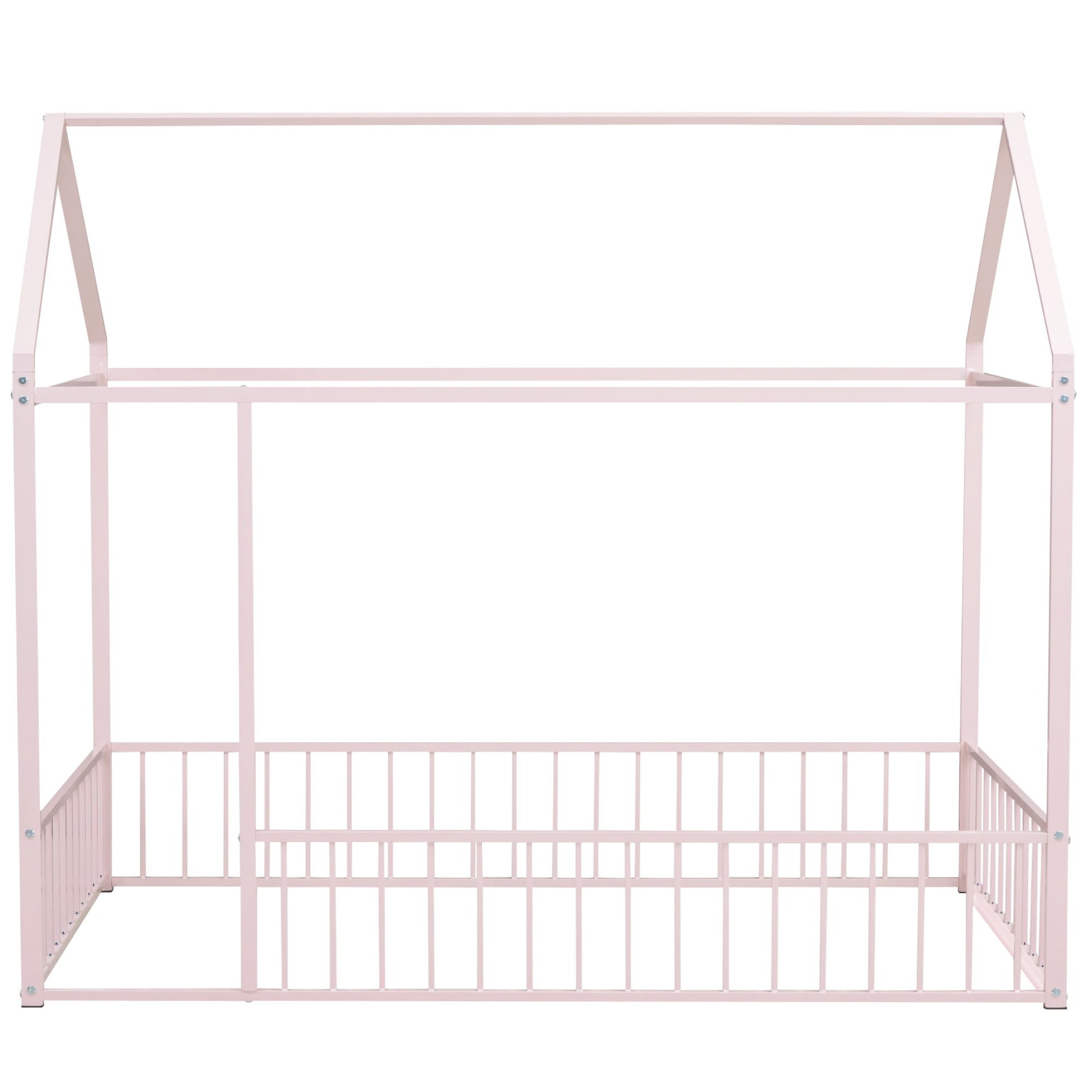 Metal Bed House Bed Frame With Fence - The Sleep Loft - Online Mattress Showroom NYC