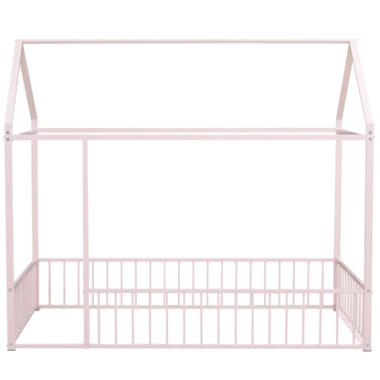 Metal Bed House Bed Frame With Fence - The Sleep Loft - Online Mattress Showroom NYC