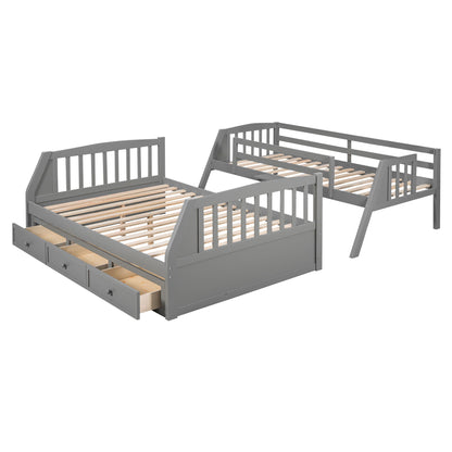 Bunk Bed With Drawers, Ladder And Storage Staircase - The Sleep Loft - Online Mattress Showroom NYC