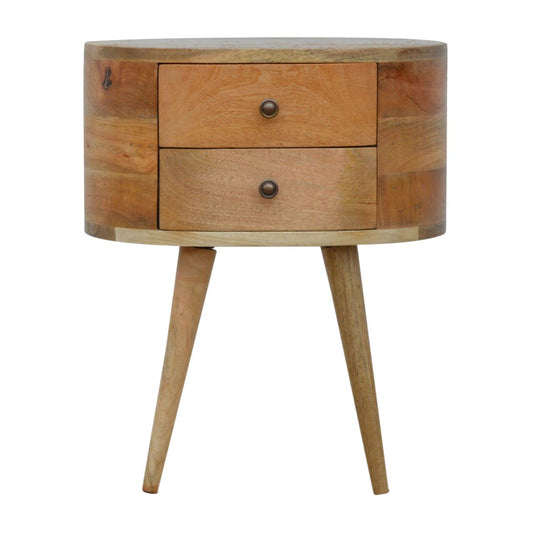 Rounded Bedside Table - The Sleep Loft - Online Mattress Showroom NYC