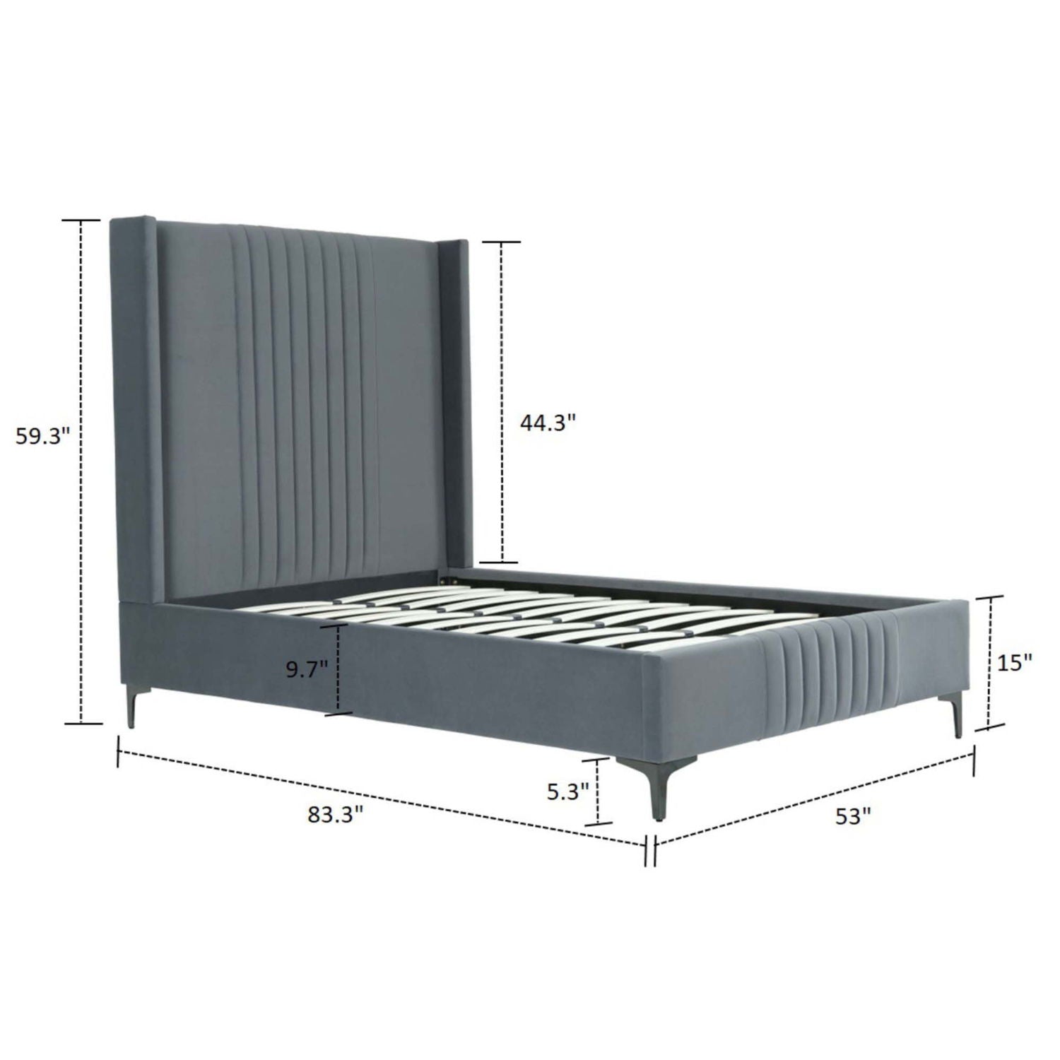 Promenade - Bed With Upholstered Headboard And Slats - The Sleep Loft - Online Mattress Showroom NYC