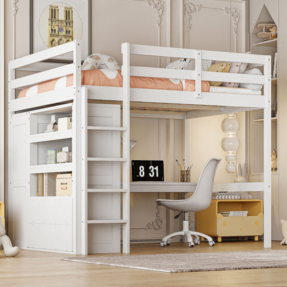 Loft Bed With Built In Wardrobe, Desk, Shelves And Drawers - The Sleep Loft - Online Mattress Showroom NYC