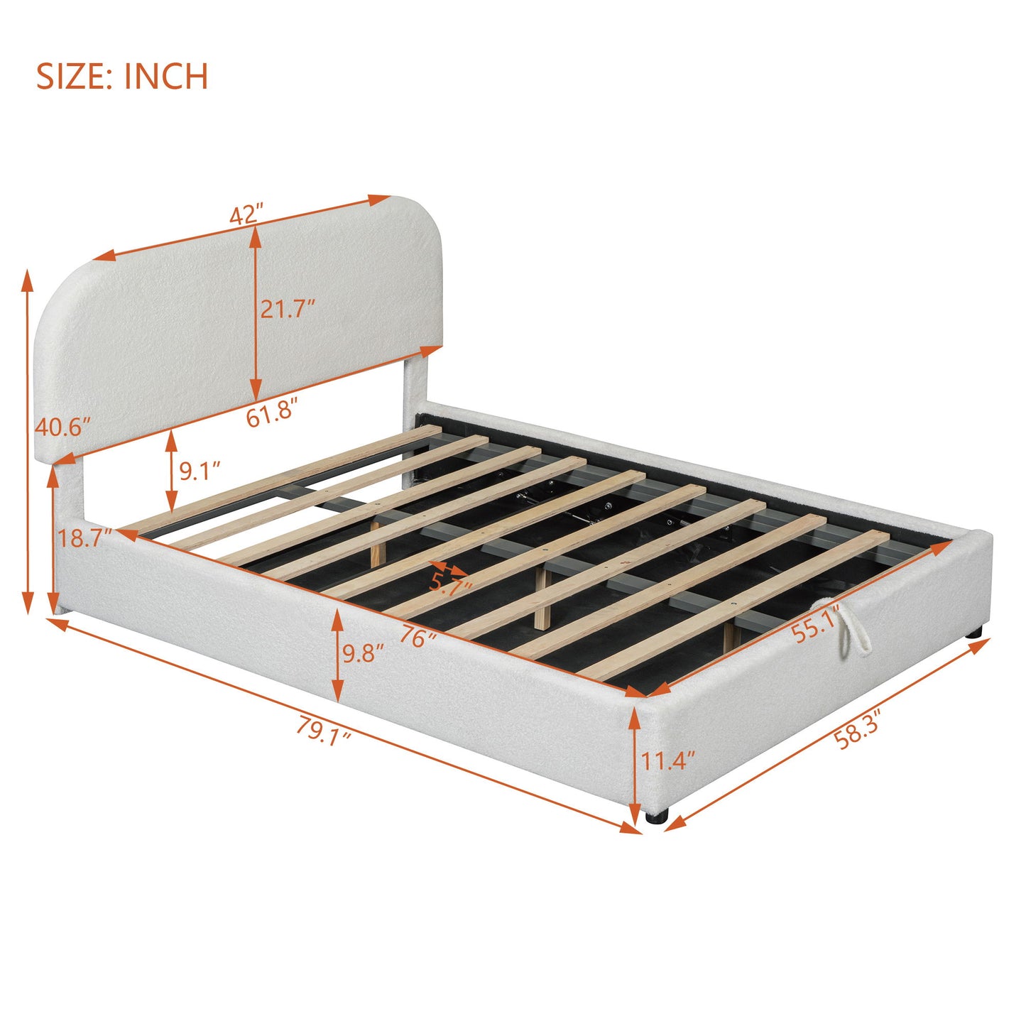 Upholstered Platform Bed With Hydraulic Storage System - The Sleep Loft - Online Mattress Showroom NYC