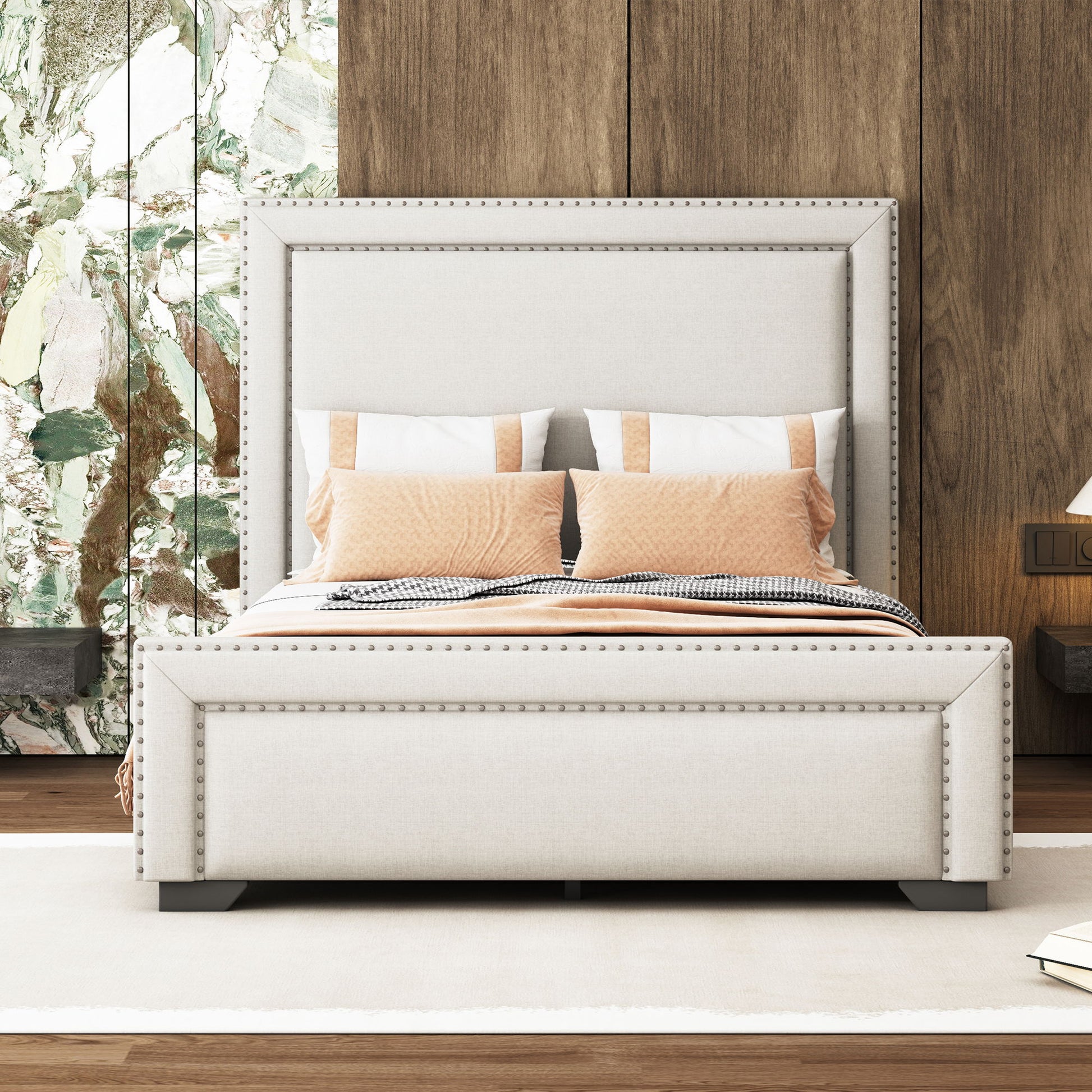 Upholstered Bed With Slats Support, No Box Spring Needed - The Sleep Loft - Online Mattress Showroom NYC