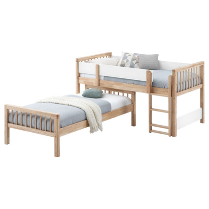 Ponderosa - Twin Over Twin Bunk Bed With Accents - Natural - The Sleep Loft - Online Mattress Showroom NYC