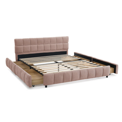 Modern Platform Bed Frame With Thick Fabric - The Sleep Loft - Online Mattress Showroom NYC