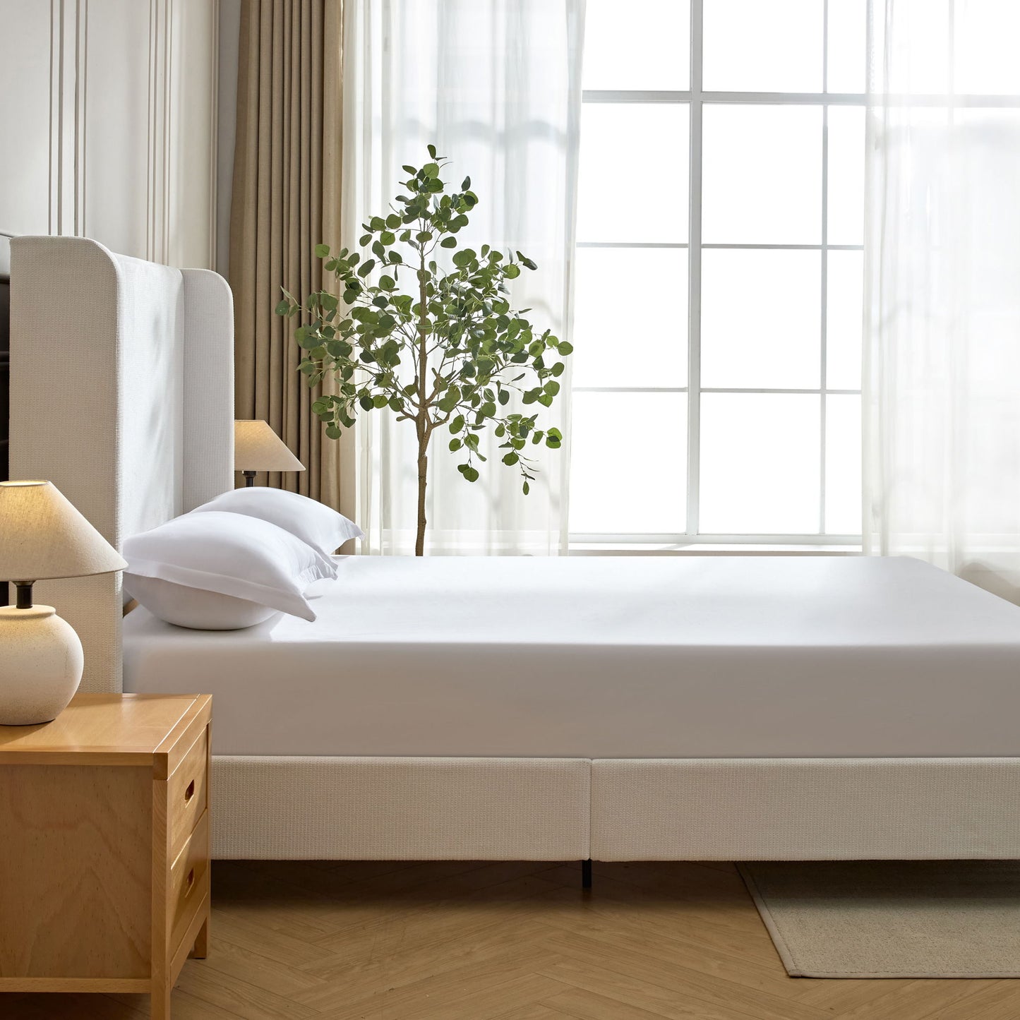 Harper - Tall Headboard Upholstered Bed / High Headboard / Elegant Simplicity / No Box Spring Needed - The Sleep Loft - Online Mattress Showroom NYC
