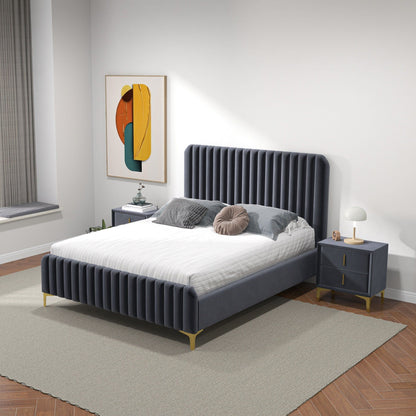 Bethany - Queen Upholstered Platform Bed - Gray - The Sleep Loft - Online Mattress Showroom NYC