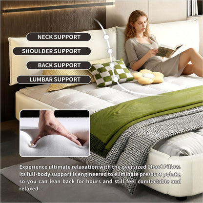 Cloud Bed Frame With Oversized Padded Movable Headboard - The Sleep Loft - Online Mattress Showroom NYC