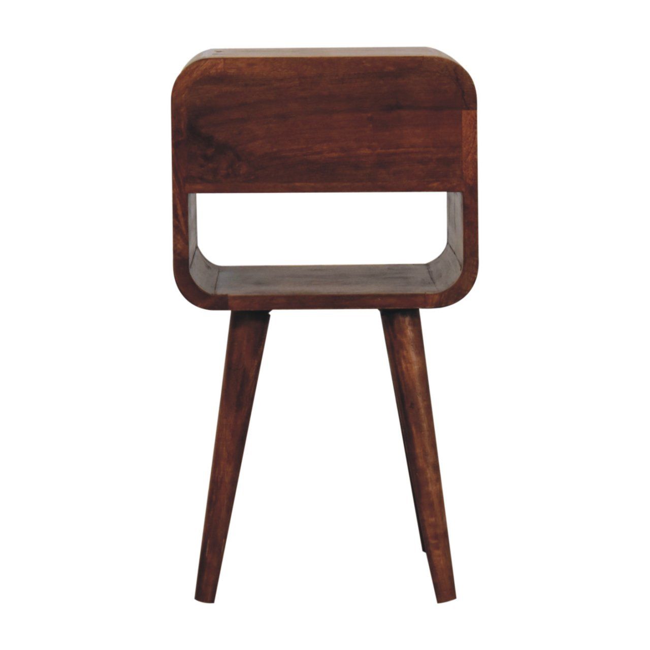Mini California Curved Nightstand Wth Lower Slot - The Sleep Loft - Online Mattress Showroom NYC