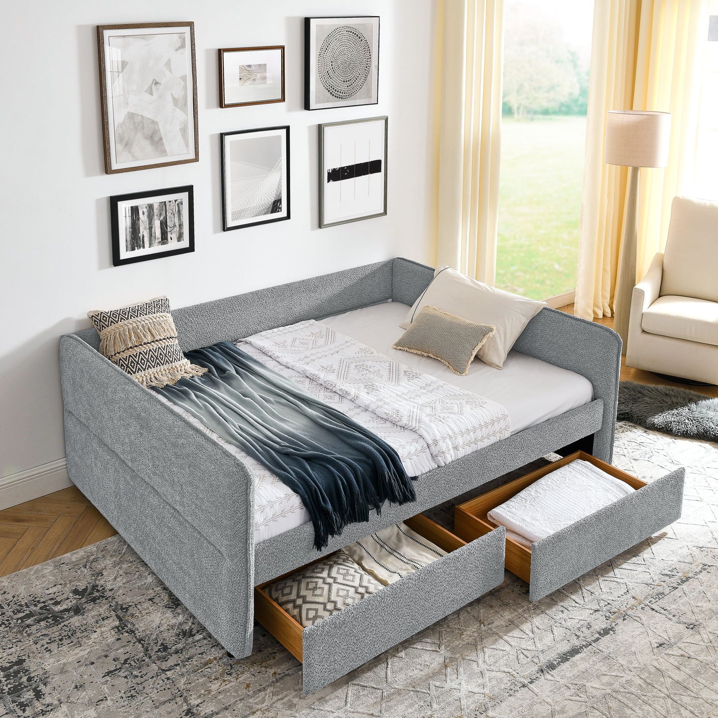 Upholstered Daybed & 2 Drawers - The Sleep Loft - Online Mattress Showroom NYC
