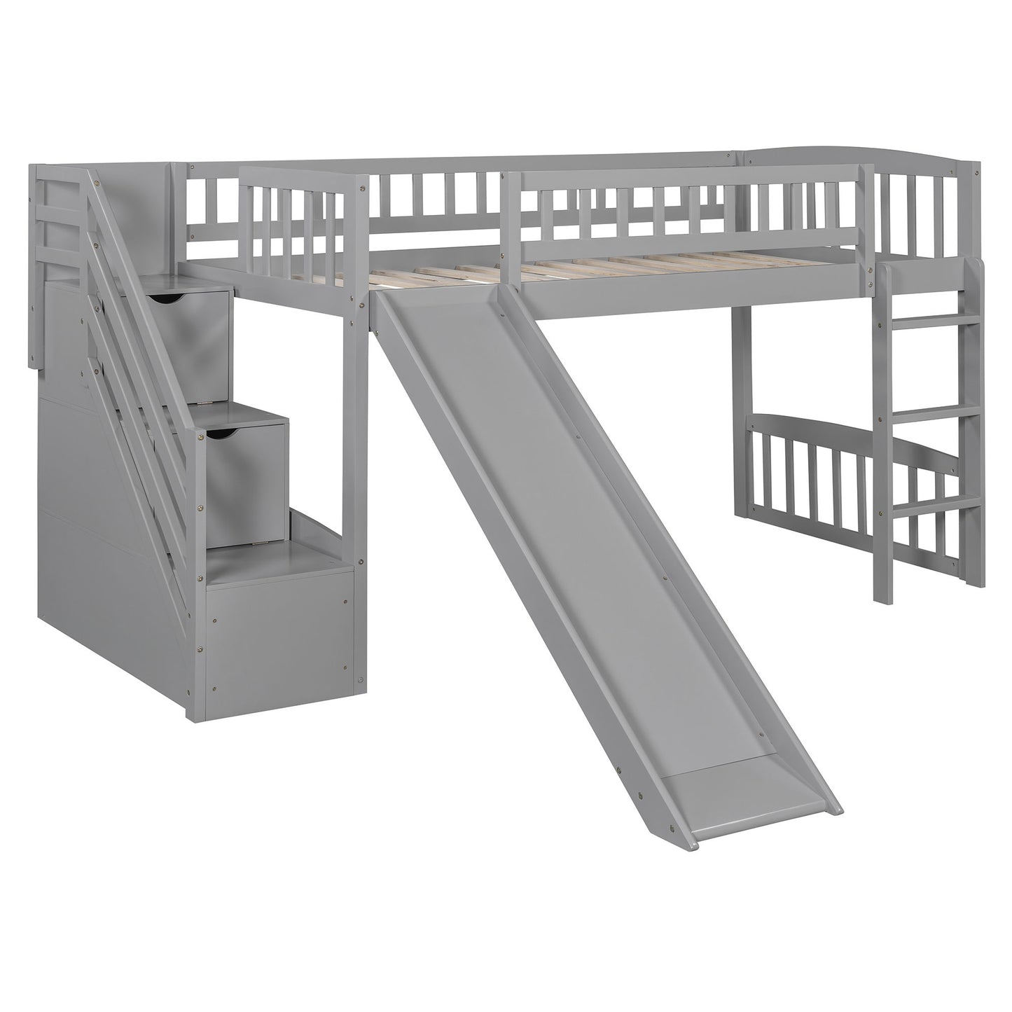 Loft Stairway Bed With 2 Drawers, Convertible Ladder And Slide - The Sleep Loft - Online Mattress Showroom NYC