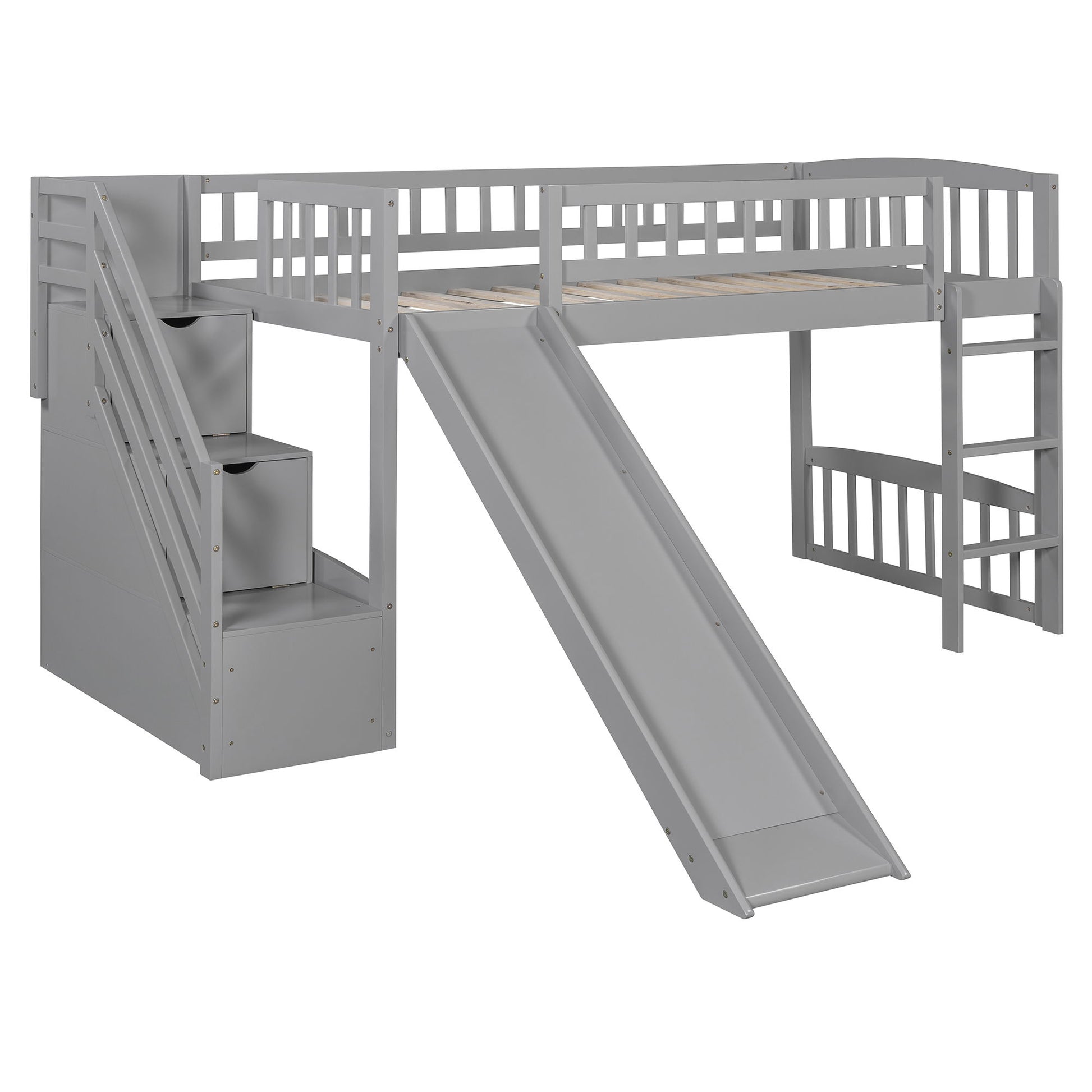 Loft Stairway Bed With 2 Drawers, Convertible Ladder And Slide - The Sleep Loft - Online Mattress Showroom NYC