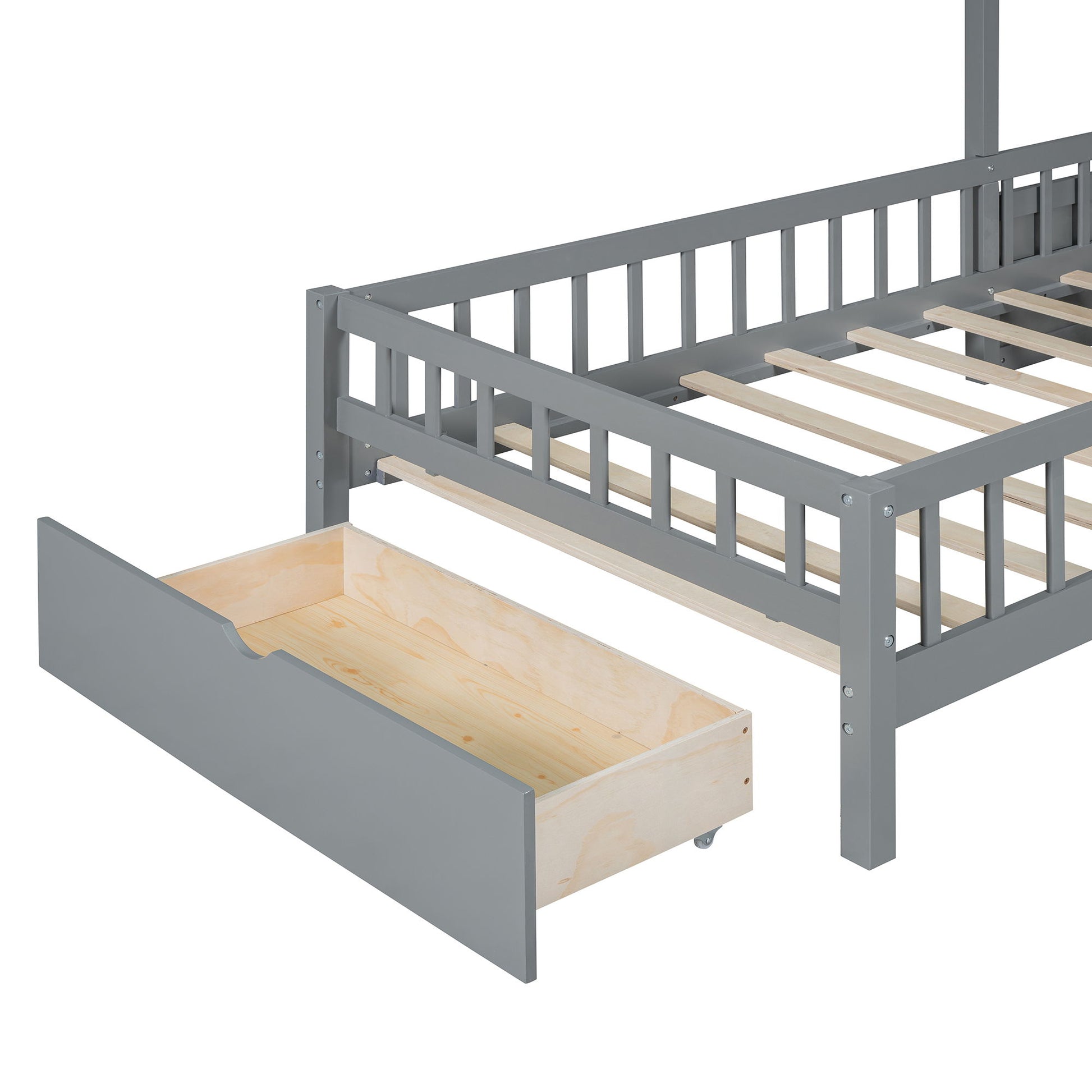 House Bed With Upholstered Sofa, Wireless Charging Station, Shelves And 2 Drawers - The Sleep Loft - Online Mattress Showroom NYC