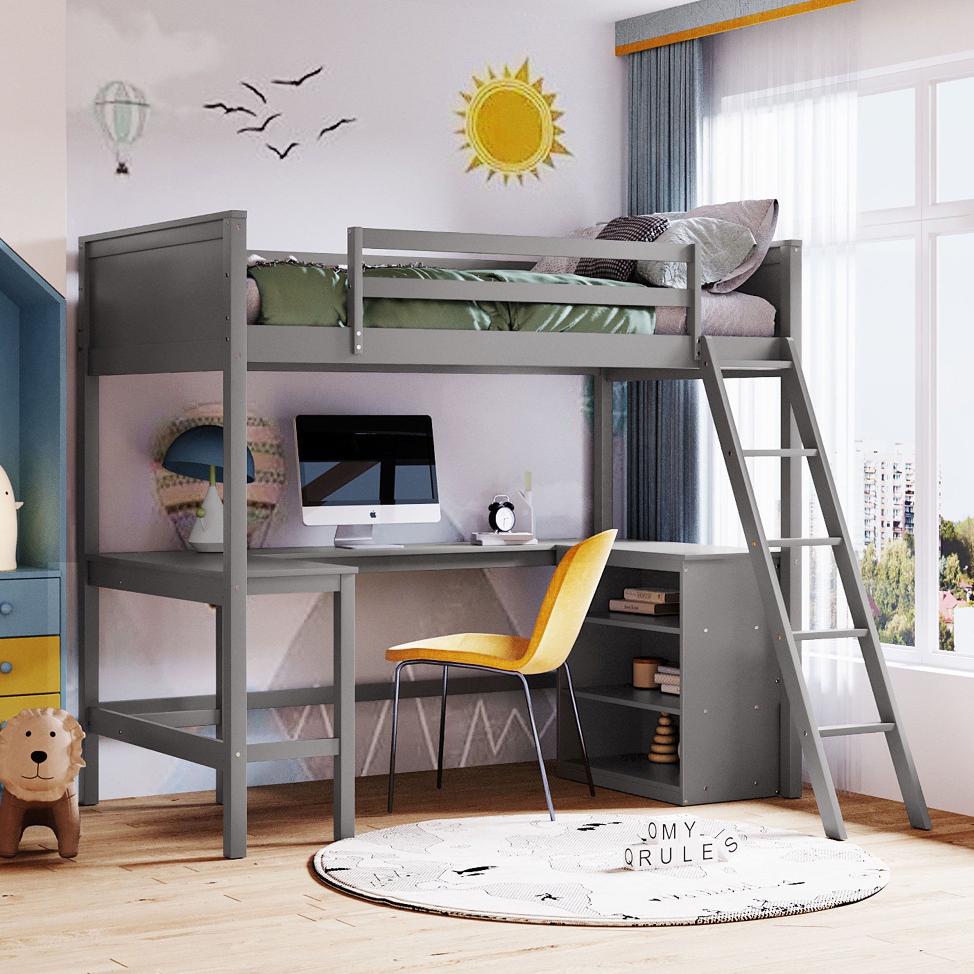 Loft Bed With Shelves With Desk - The Sleep Loft - Online Mattress Showroom NYC