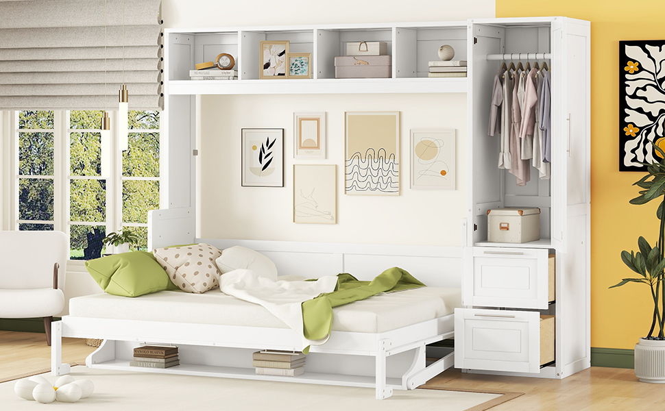 Murphy Wall Bed With Closet And Drawers - The Sleep Loft - Online Mattress Showroom NYC