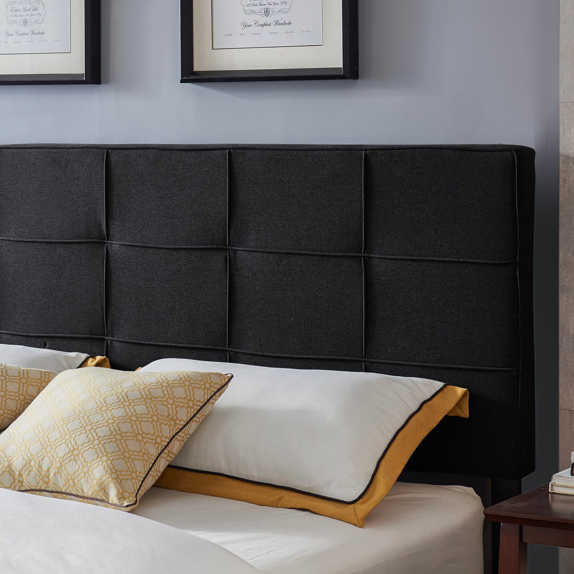 Marakesh - Contemporary Fabric Upholstered King / California King Headboard - Black - The Sleep Loft - Online Mattress Showroom NYC