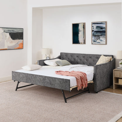 Daybed With Pop Up Trundle And USB Charging Armrest - The Sleep Loft - Online Mattress Showroom NYC
