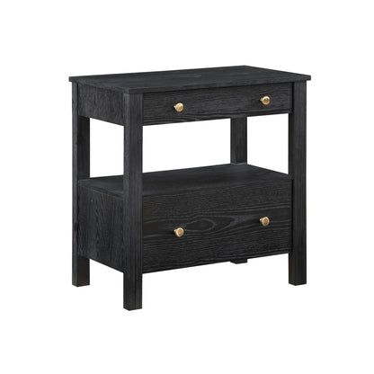 Danielle - 2 Drawer Nightstand With Knobs - Black - The Sleep Loft - Online Mattress Showroom NYC