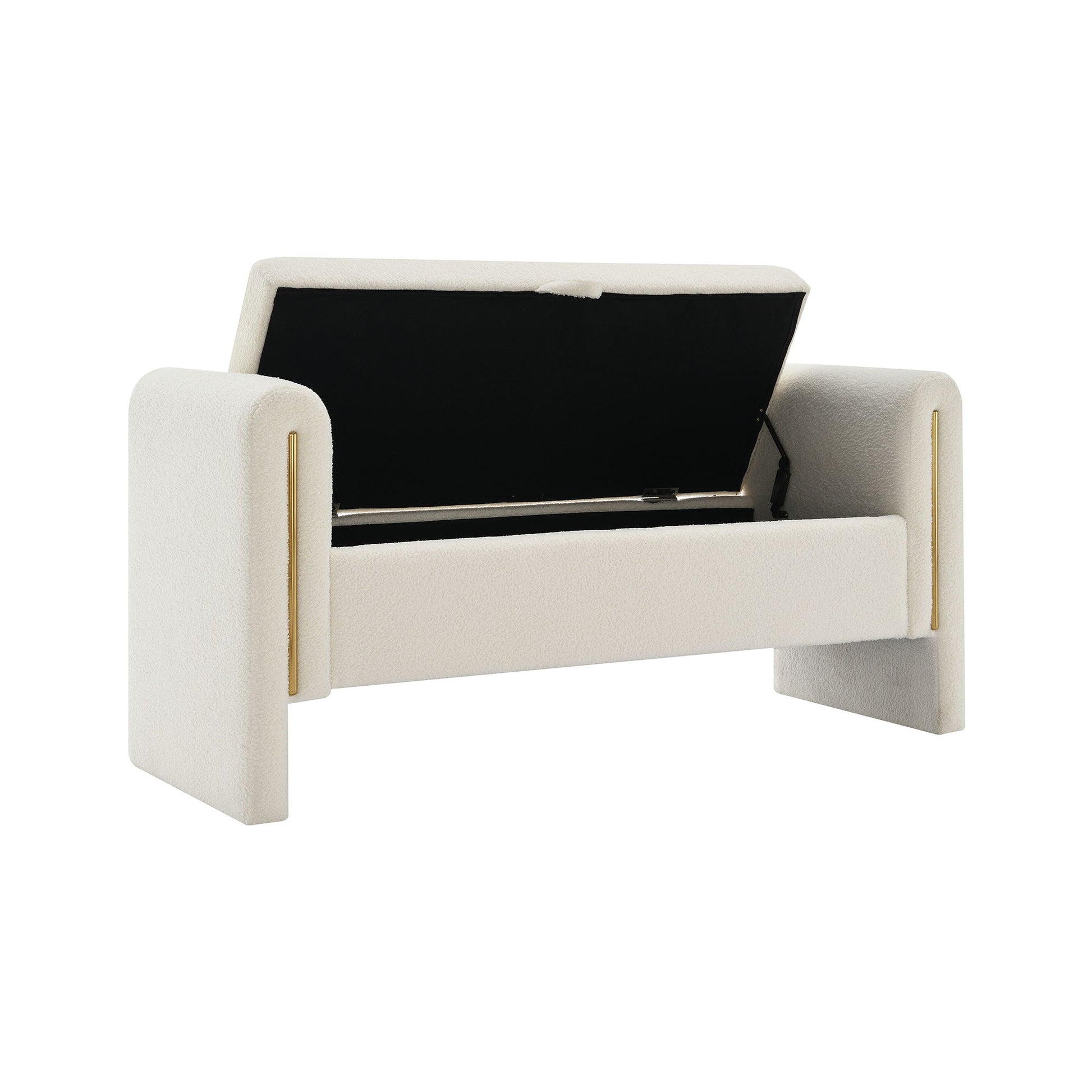 Modern Teddy Upholstered Large Bed End Bench With Arms And Storage - The Sleep Loft - Online Mattress Showroom NYC