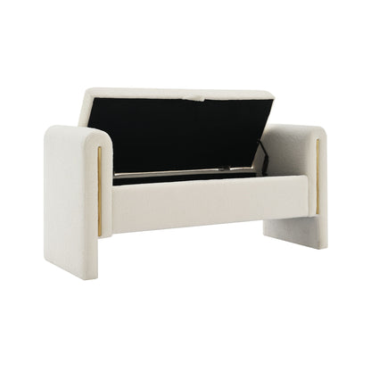 Modern Teddy Upholstered Large Bed End Bench With Arms And Storage - The Sleep Loft - Online Mattress Showroom NYC