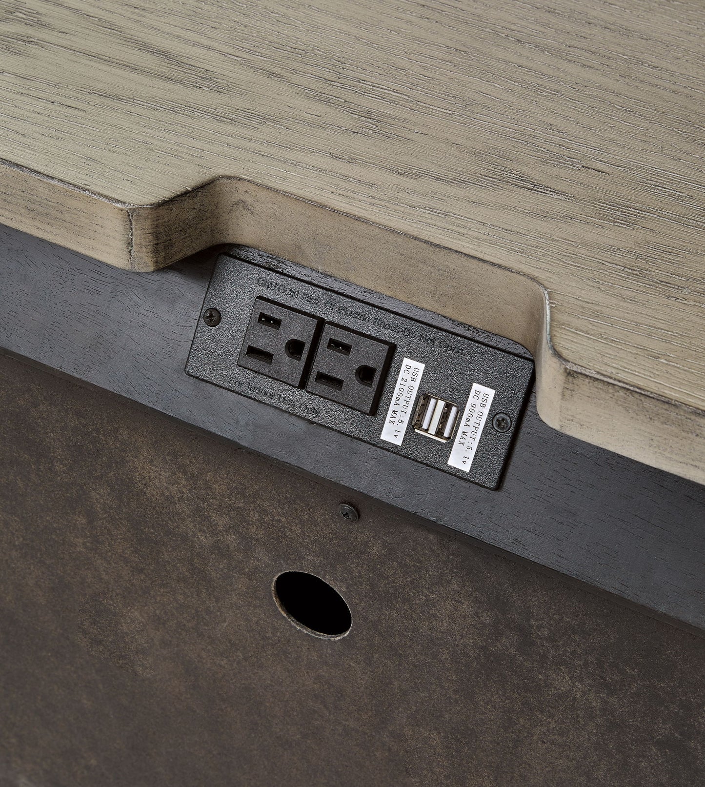 Foyland - Two Drawer Night Stand - Black / Brown - The Sleep Loft - Online Mattress Showroom NYC