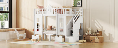 Twin Over Twin Bunk Bed With Changeable Table, Bunk Bed Turn Into Upper Bed And Down Desk - The Sleep Loft - Online Mattress Showroom NYC