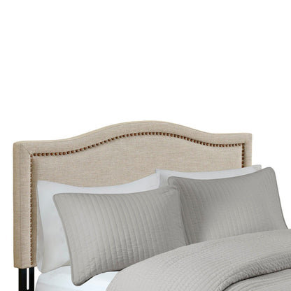 Elegant Panel Headboard With Copper Nailheads And Adjustable Metal Legs - The Sleep Loft - Online Mattress Showroom NYC