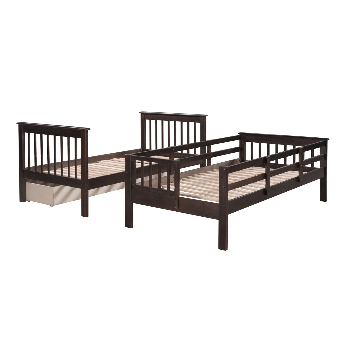 Stairway Bunk Bed With Storage And Guard Rail For Bedroom - The Sleep Loft - Online Mattress Showroom NYC