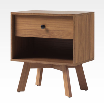 Mid-Century Modern Minimalist 1 Drawer Nightstand - The Sleep Loft - Online Mattress Showroom NYC