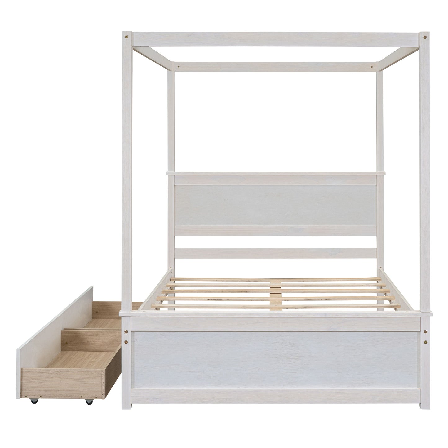 Canopy Platform Bed With Drawers, Support Slats, No Box Spring Needed - The Sleep Loft - Online Mattress Showroom NYC