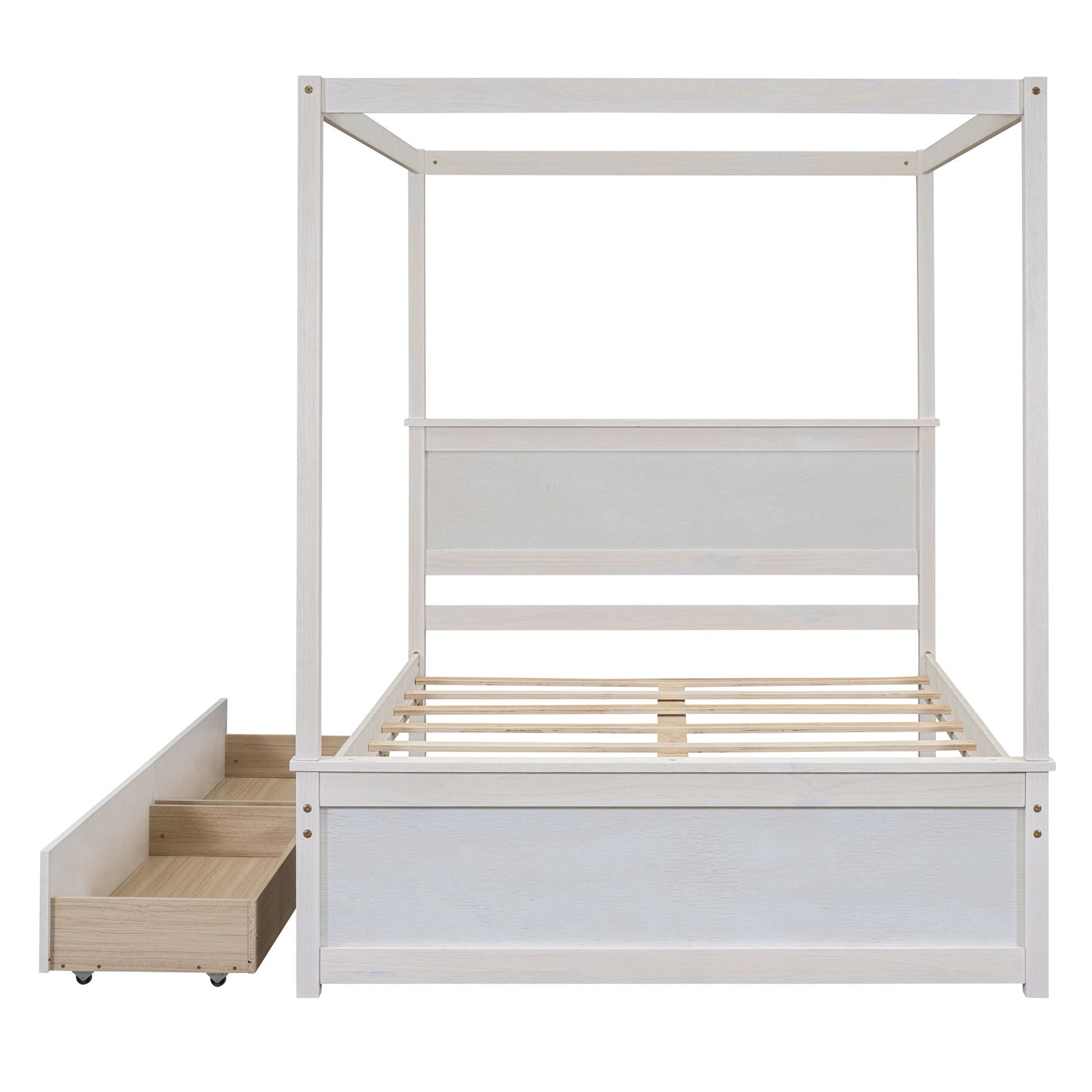Canopy Platform Bed With Drawers, Support Slats, No Box Spring Needed - The Sleep Loft - Online Mattress Showroom NYC