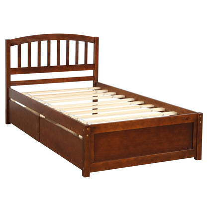 Platform Storage Bed Wood Bed Frame With Two Drawers And Headboard - The Sleep Loft - Online Mattress Showroom NYC