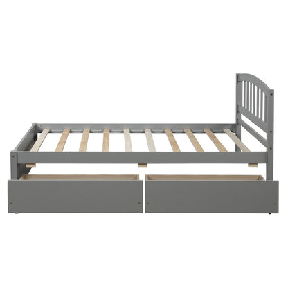 Platform Storage Bed Wood Bed Frame With Two Drawers And Headboard - The Sleep Loft - Online Mattress Showroom NYC