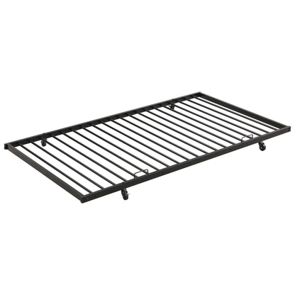 Full Over Full Modern Metal Bunk Bed With Trundle - Black - The Sleep Loft - Online Mattress Showroom NYC