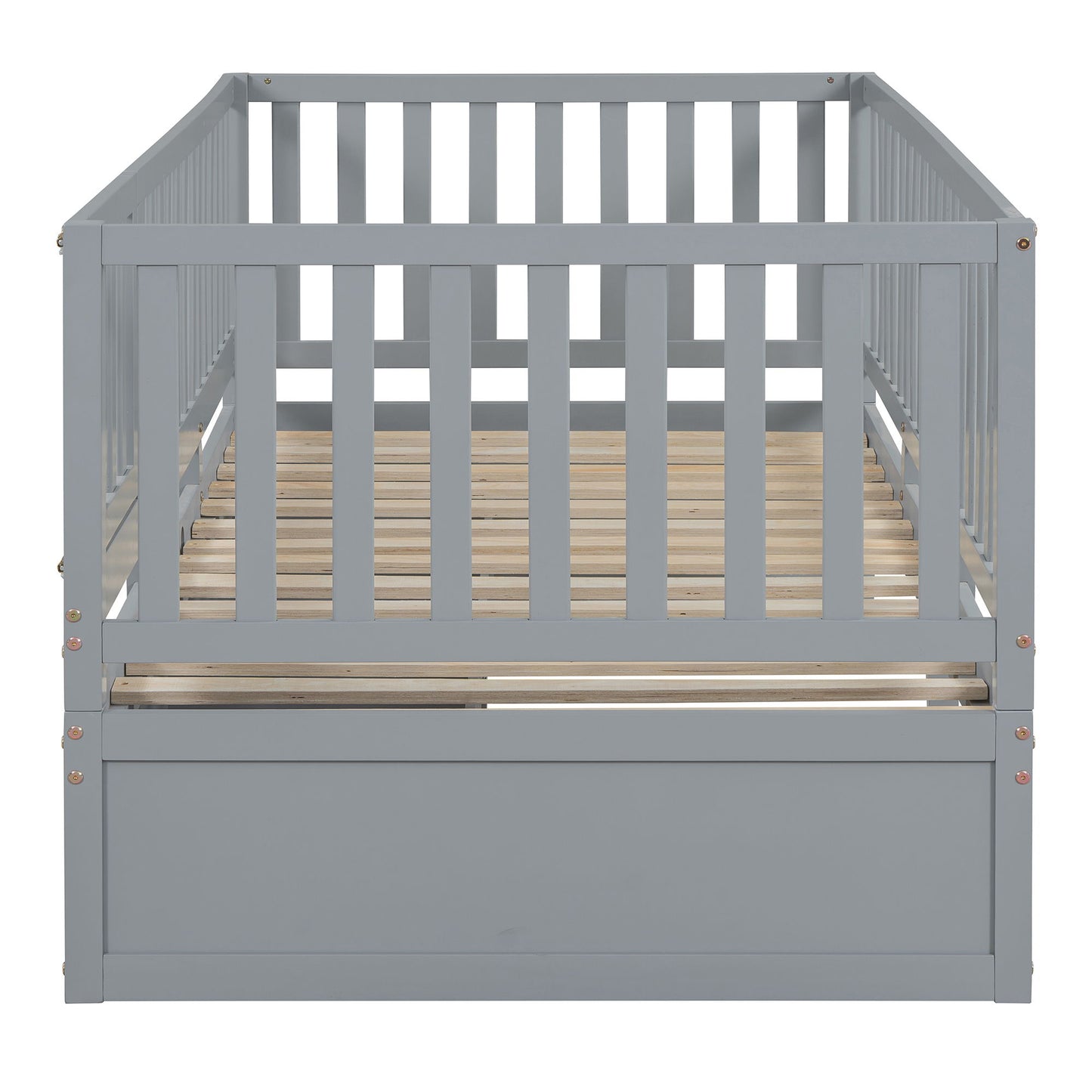 Daybed With Fence Guardrails And 2 Drawers, Split Into Independent Floor Bed & Daybed - The Sleep Loft - Online Mattress Showroom NYC