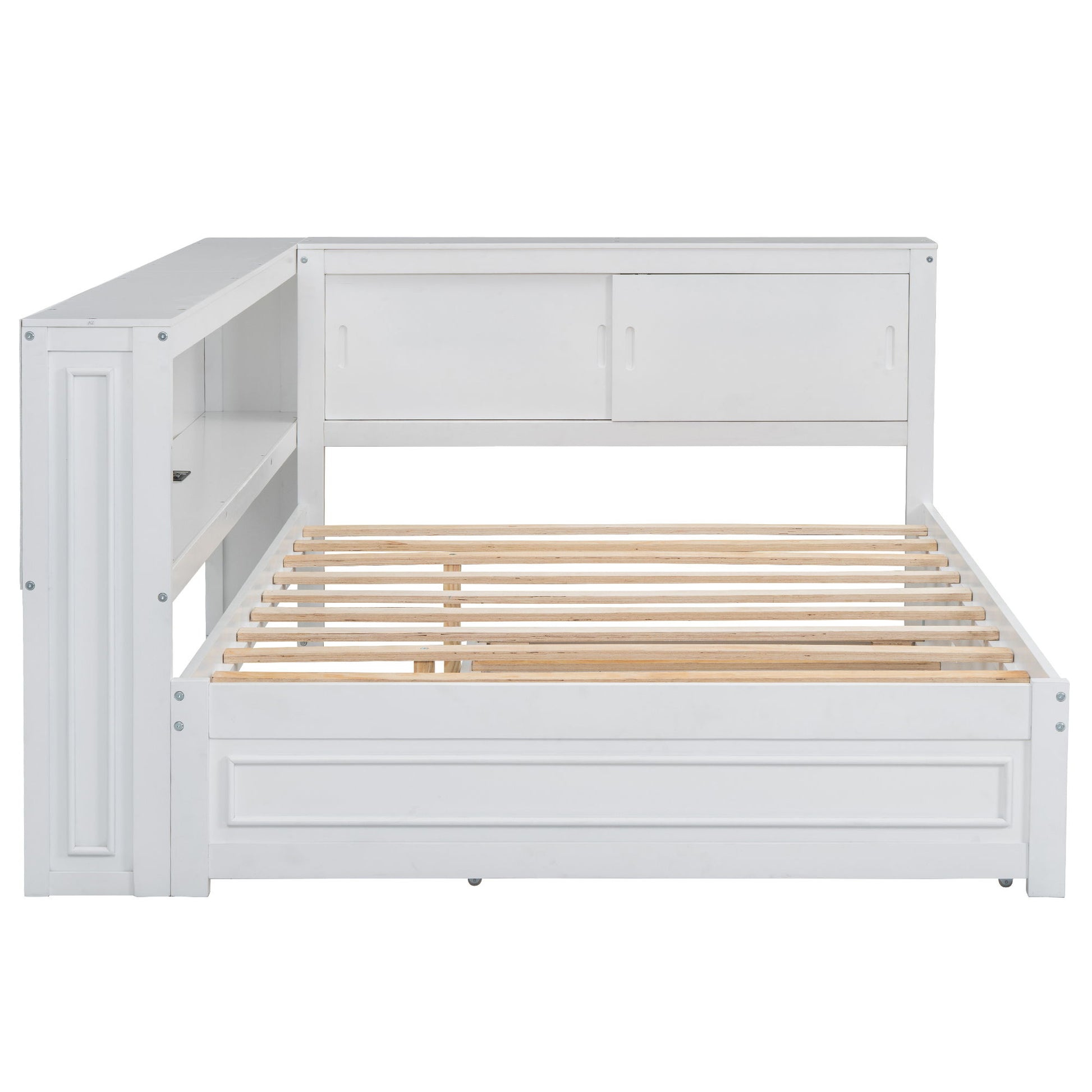 Daybed With Storage Shelves, LED, USB, And Trundle - The Sleep Loft - Online Mattress Showroom NYC