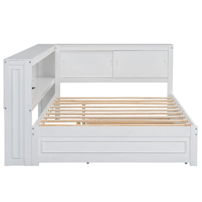 Daybed With Storage Shelves, LED, USB, And Trundle - The Sleep Loft - Online Mattress Showroom NYC